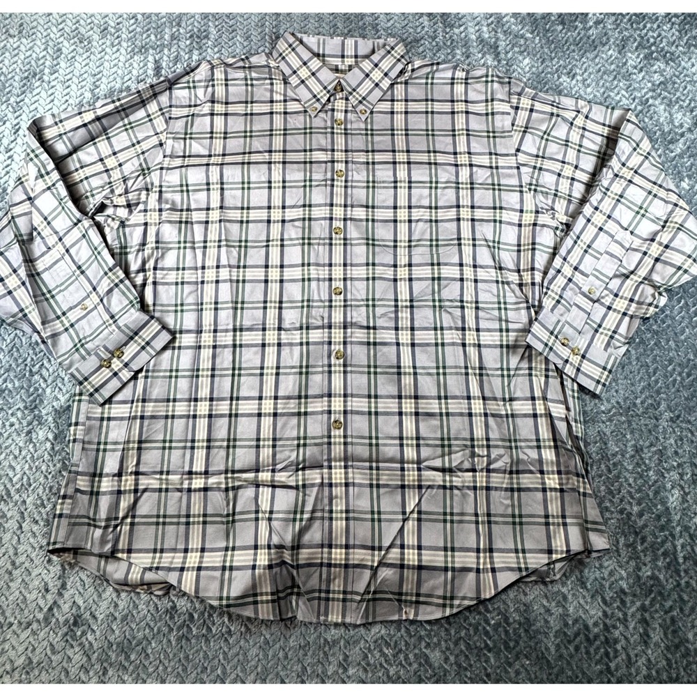 Brooks Brothers The Original Polo Shirts Mens 2XL Gray Multi Plaid Button Down